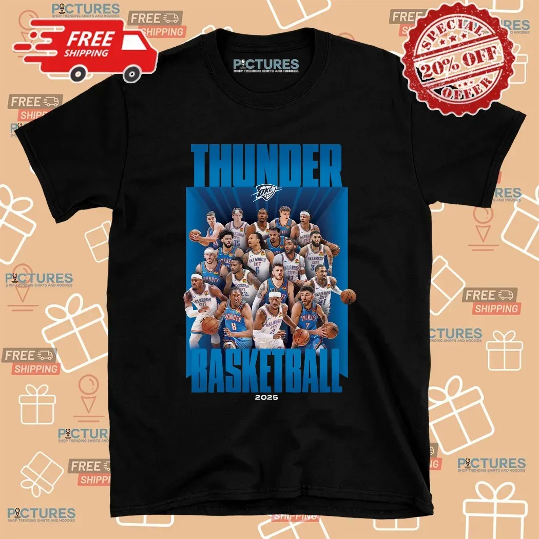 Oklahoma City Thunder Basketball 2024 2025 Roster T Shirt 8 Oklahoma City Thunder Basketball 2024 2025 Roster T Shirt