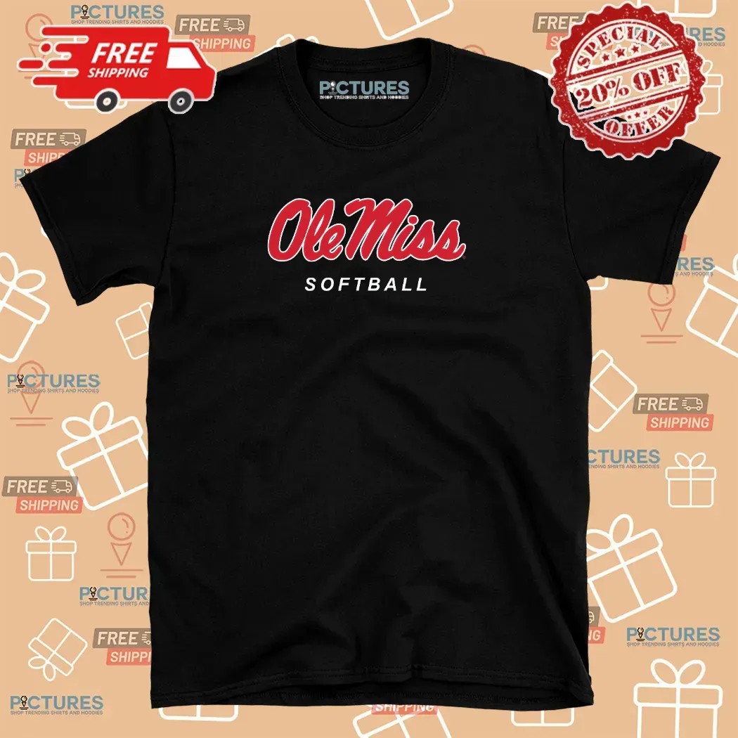 Ole Miss Softball Logo Stack T Shirt