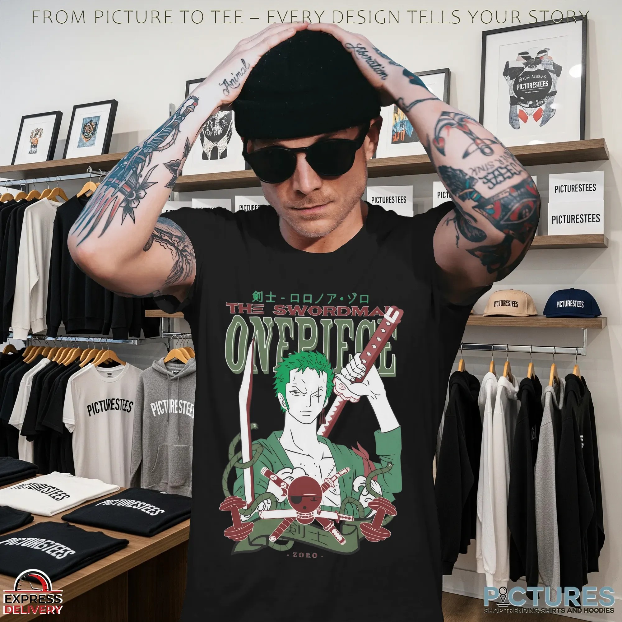 One Piece Zoro The Swordsman Theme Rare Anime Manga T Shirt