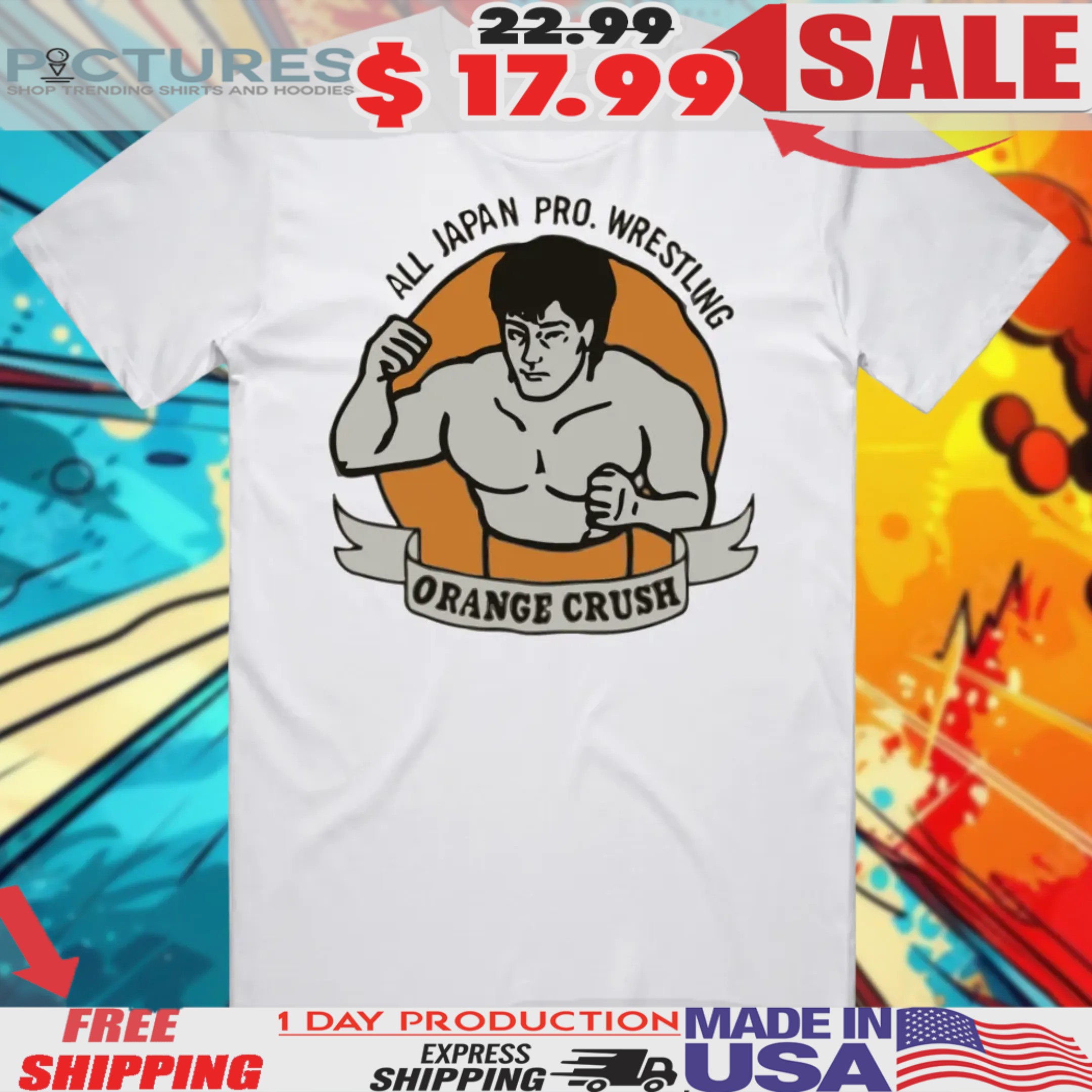 Orange Crush All Japan Pro Wrestling Shirt