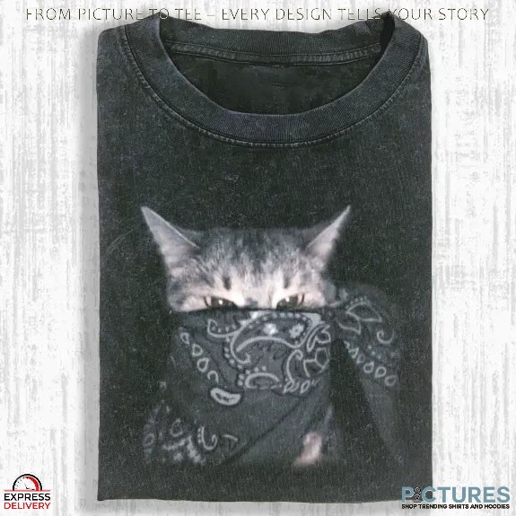 Outlaw Cat Wearing Mask T Shirt