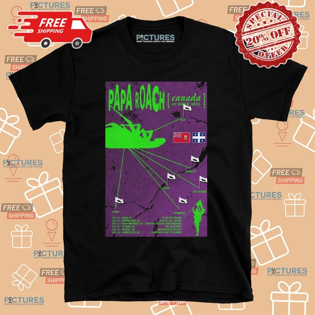 Papa Roach Canada Summer Tour 2025 Poster T Shirt