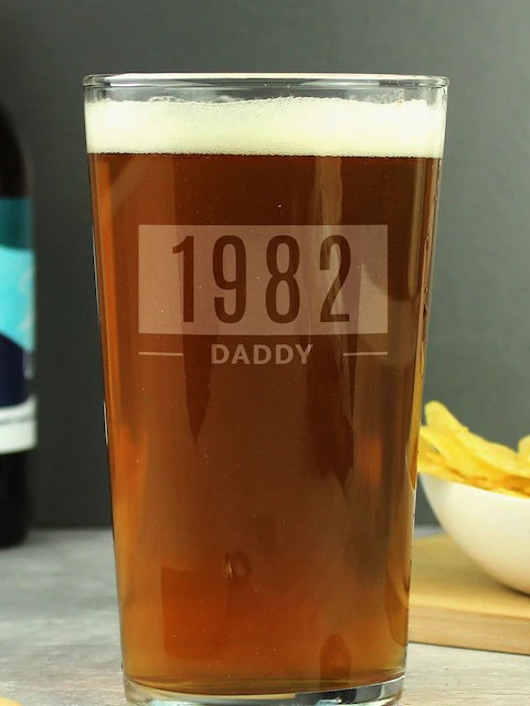Personalised Birth Year Father's Day Pint Glass 3 Personalised Birth Year Father's Day Pint Glass