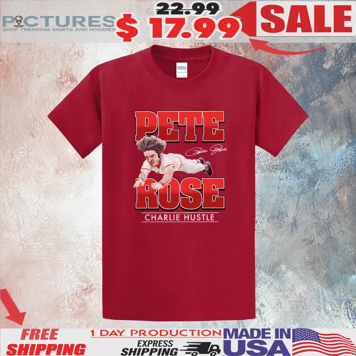 Pete Rose Charlie Hustle Hall Of Heroes T Shirt 3 Pete Rose Charlie Hustle Hall Of Heroes T Shirt