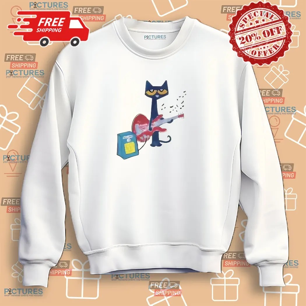 Pete The Cat Playing Guitar Graphic T Shirt