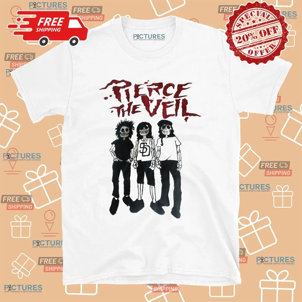 Pierce The Veil Skeleton Trio Graphic T Shirt