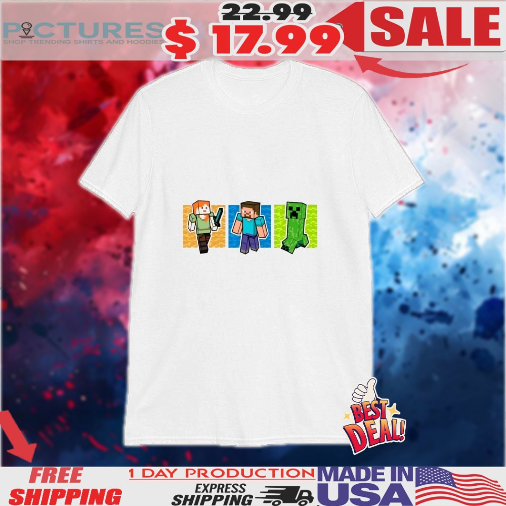 Playera Minecraft Alex Steve Y Creeper Shirt