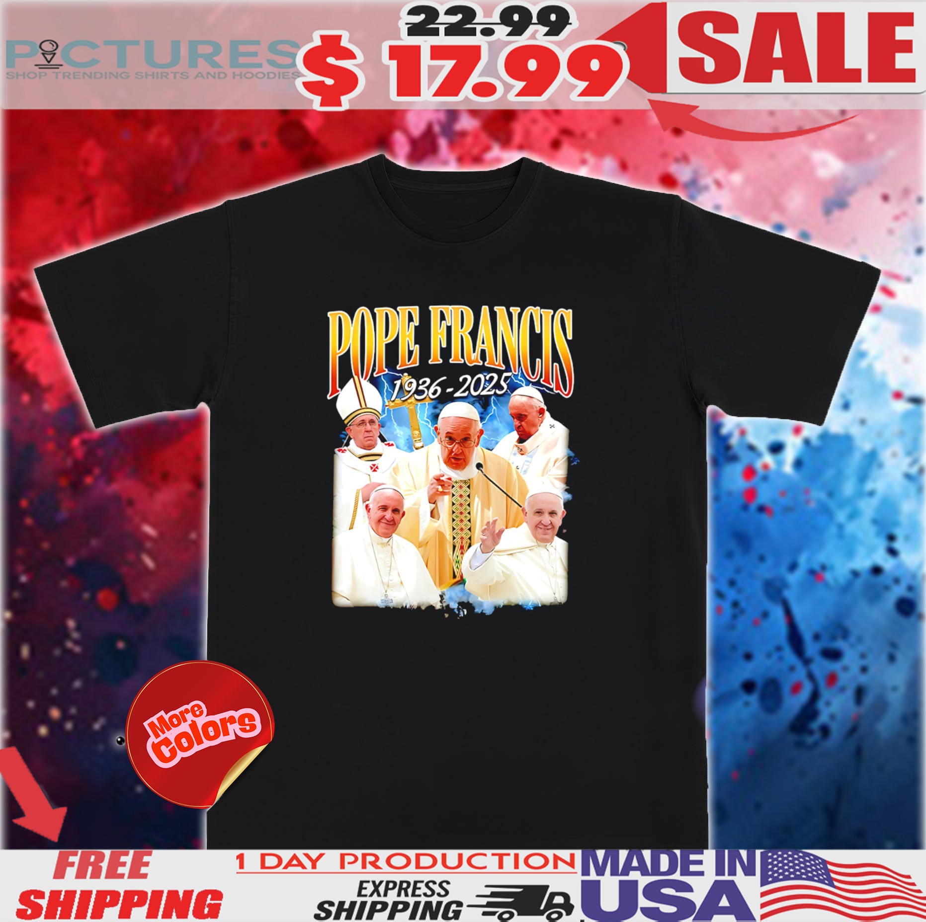 Pope Francis 1936-2025 Memorial Graphic Vintage Bootleg Shirt
