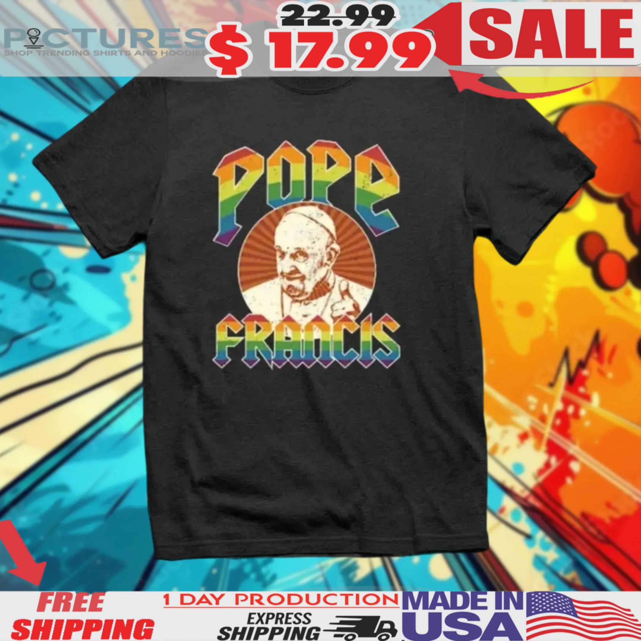 Pope Francis LGBTQ Rip Pope Francis Shirt