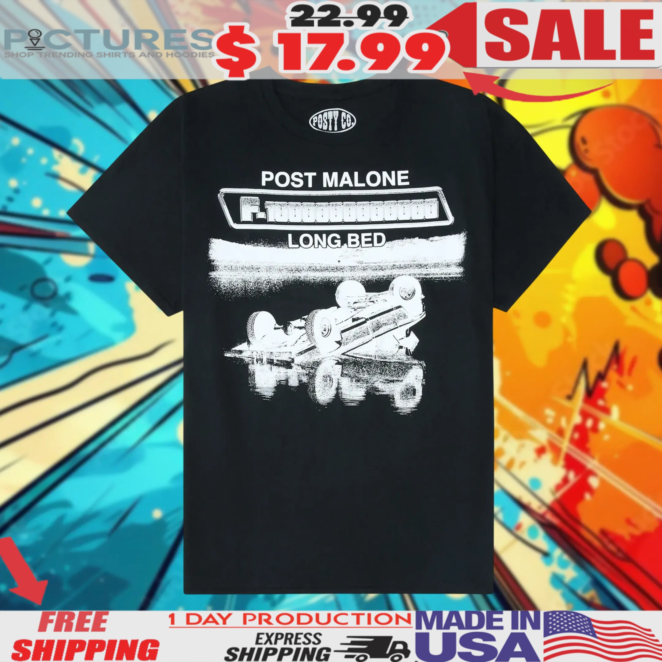 Post Malone F1 Trillion Long Bed Shirt 2 Post Malone F1 Trillion Long Bed Shirt