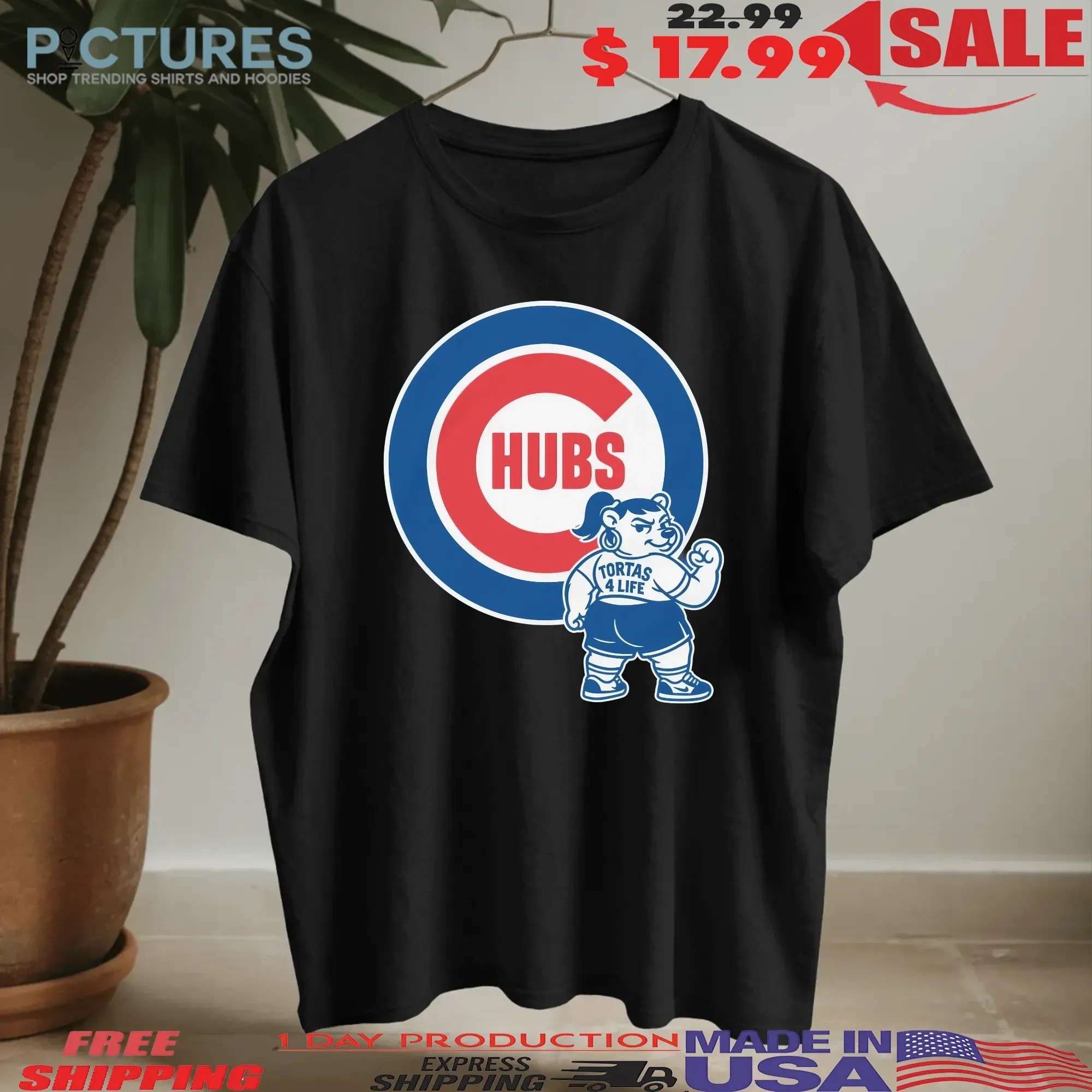 Pounders Hubs Chicago Tortas 4 Life Baseball T Shirt
