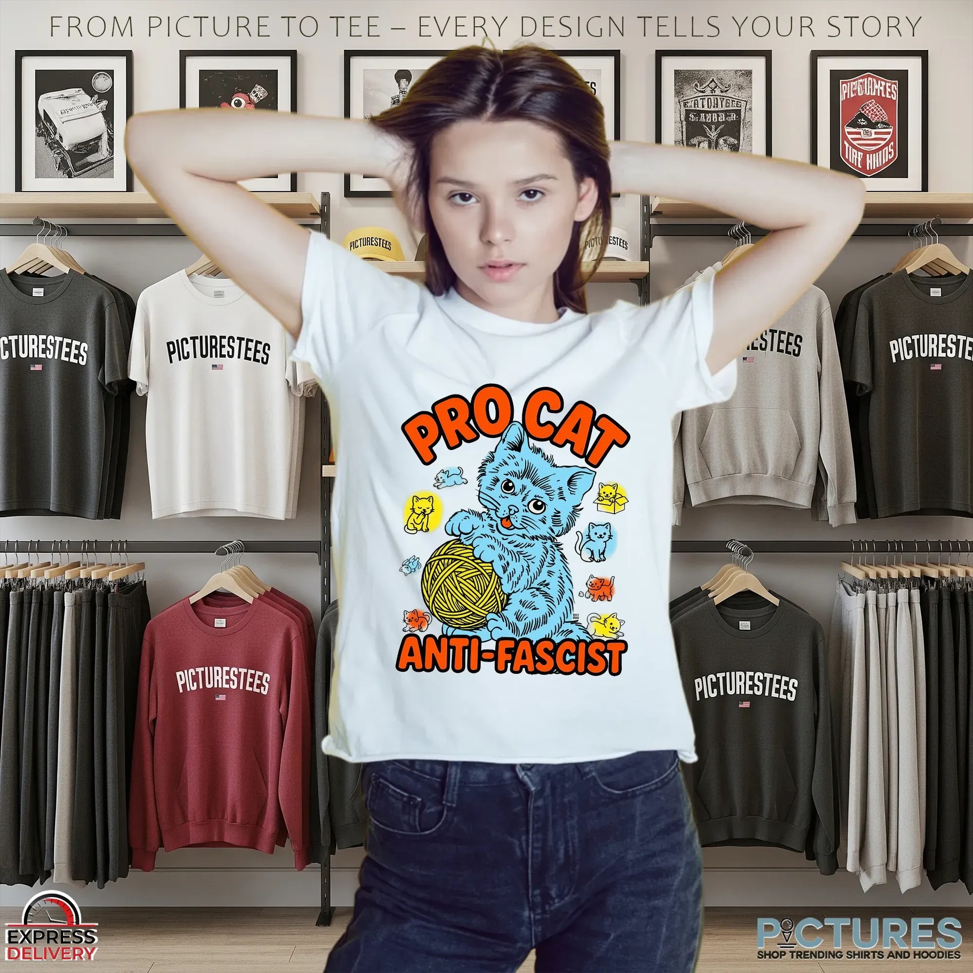 Pro Cat Anti-fascist T Shirt