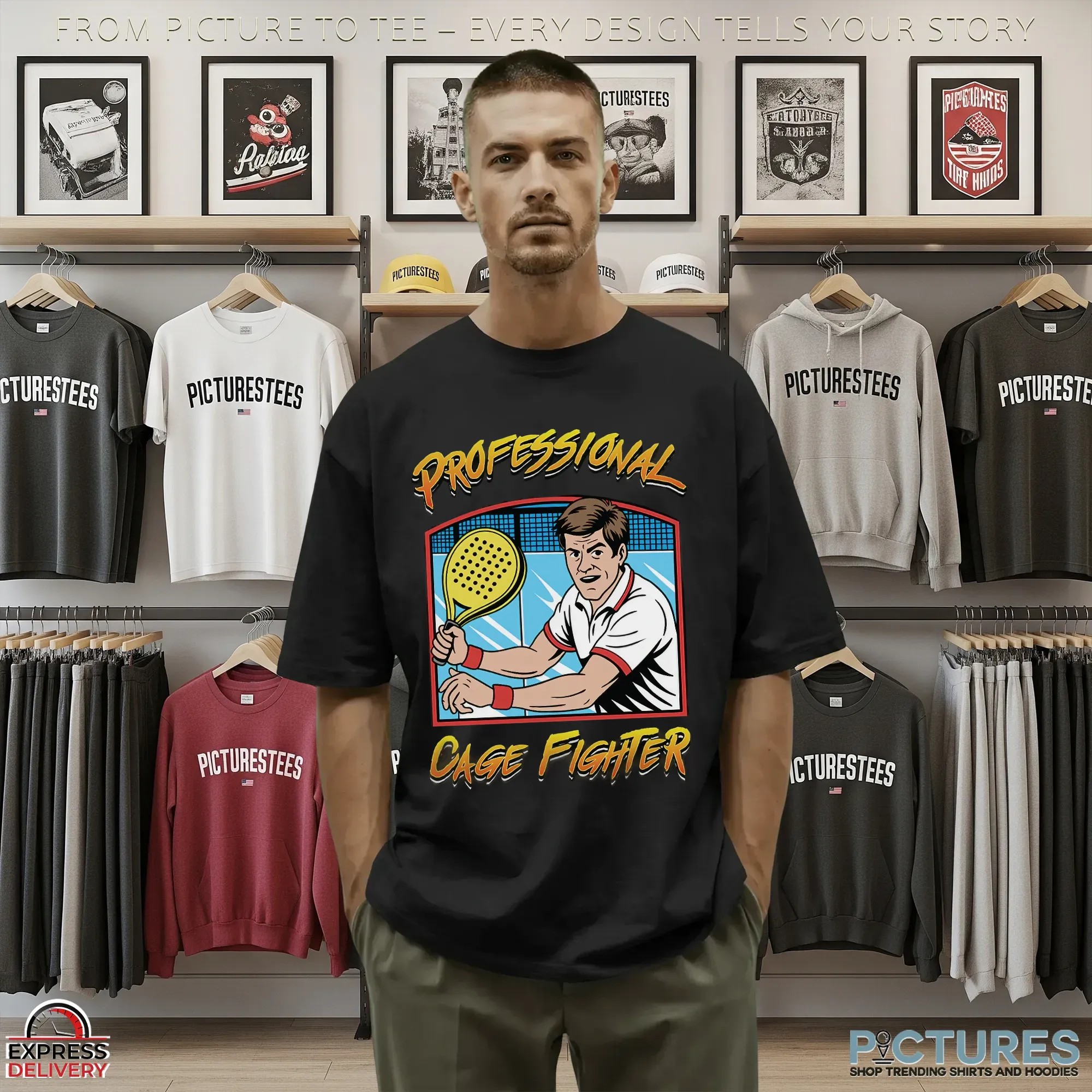 Professional Cage Fighter Padel Graphic T Shirt 9 Professional Cage Fighter Padel Graphic T Shirt