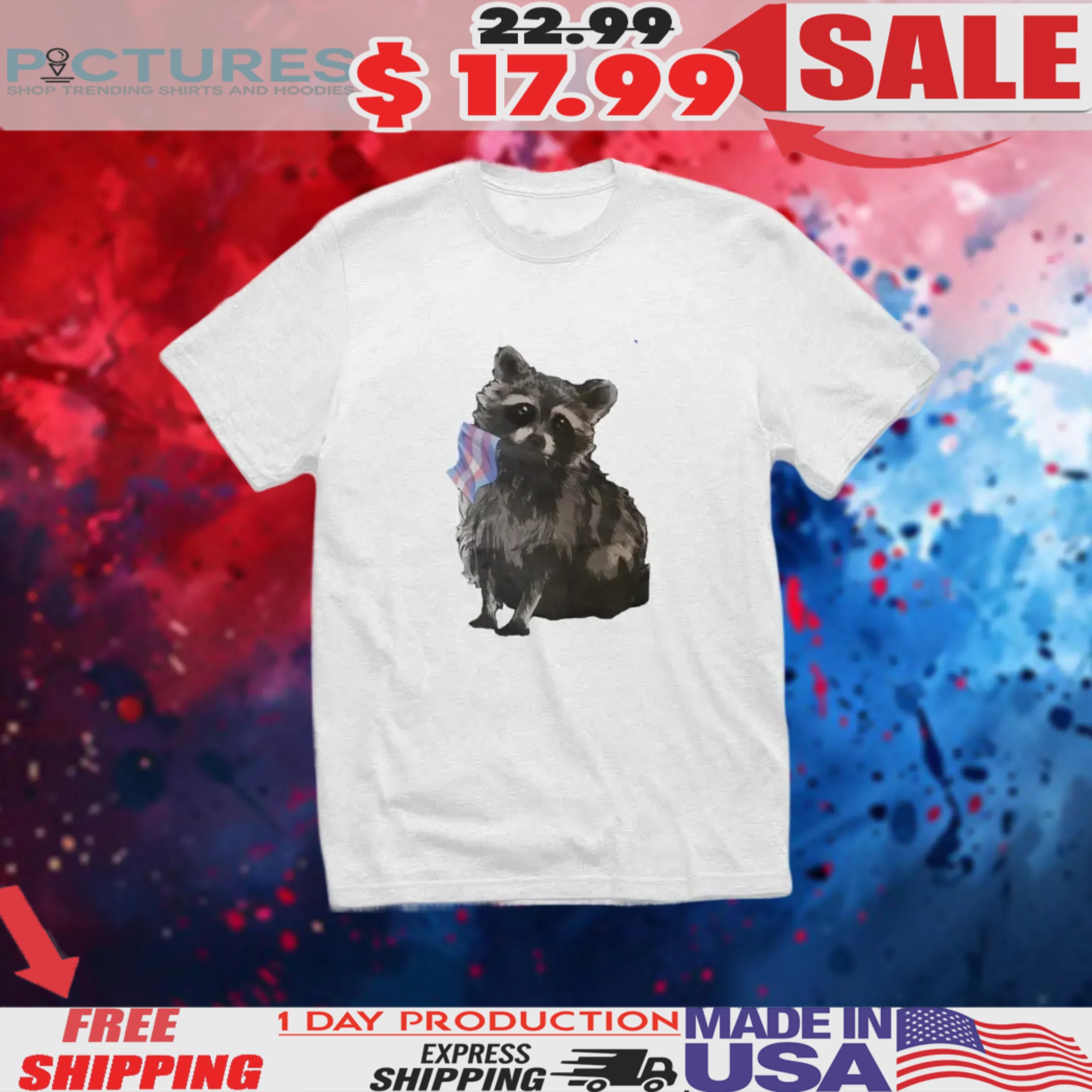 Raccoon Transgender Trans Pride Flag Lgbtq Shirt