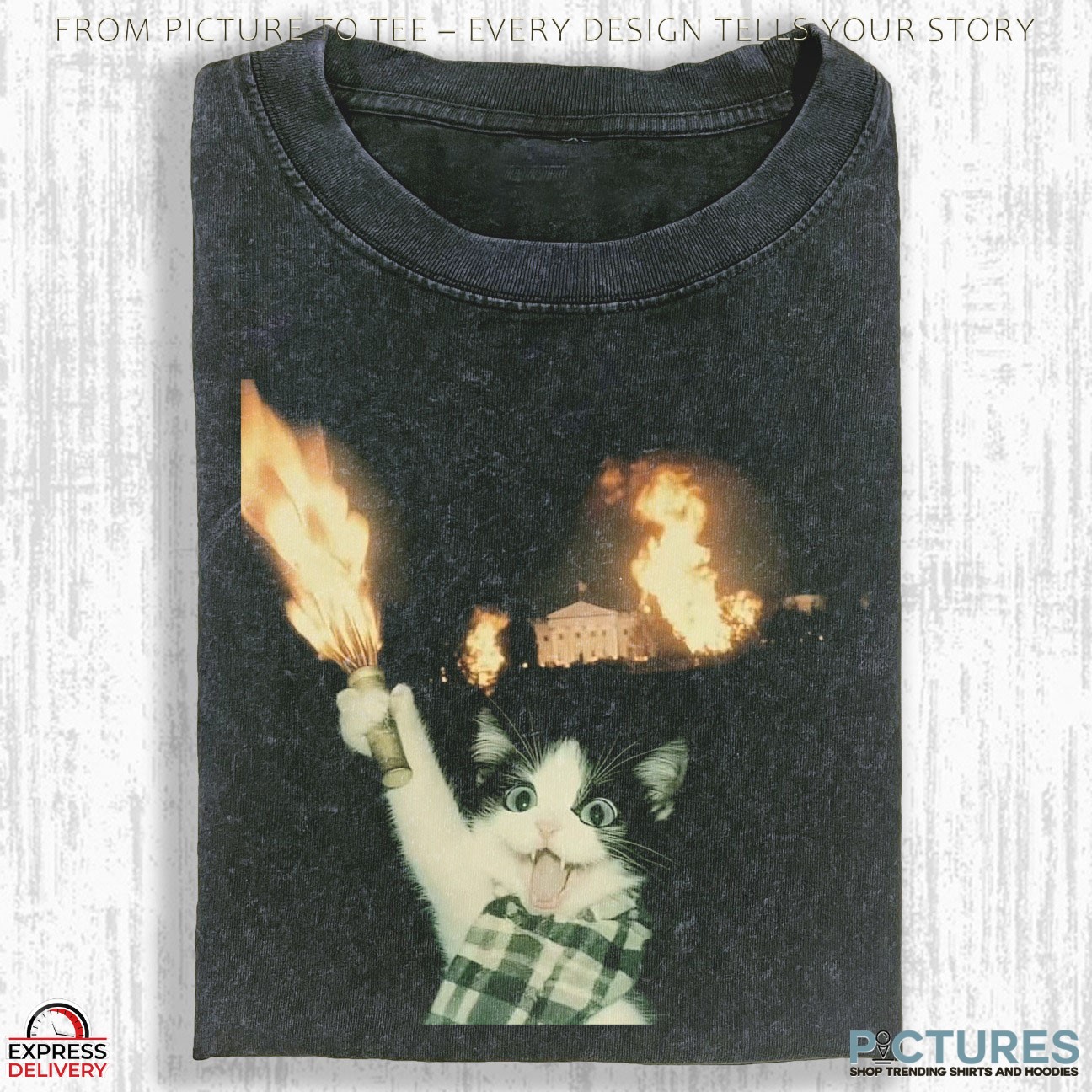 Rebellious Cat Burns Down The White House T Shirt