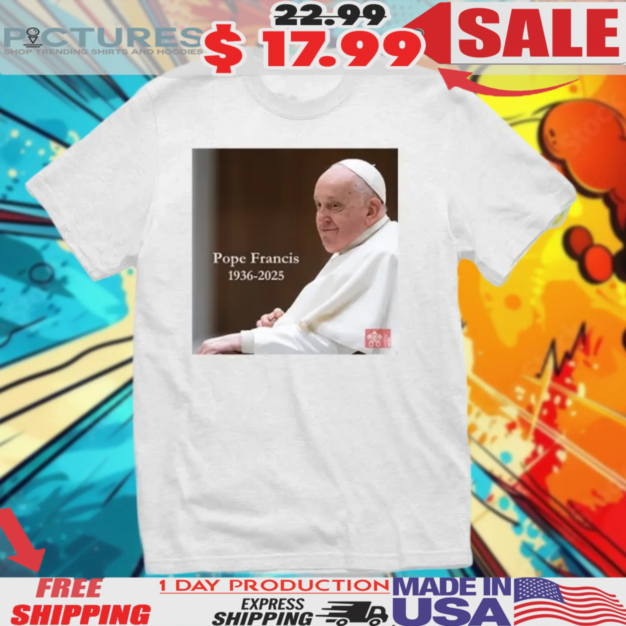 Rip Pope Francis 1936 2025 Photo Shirt