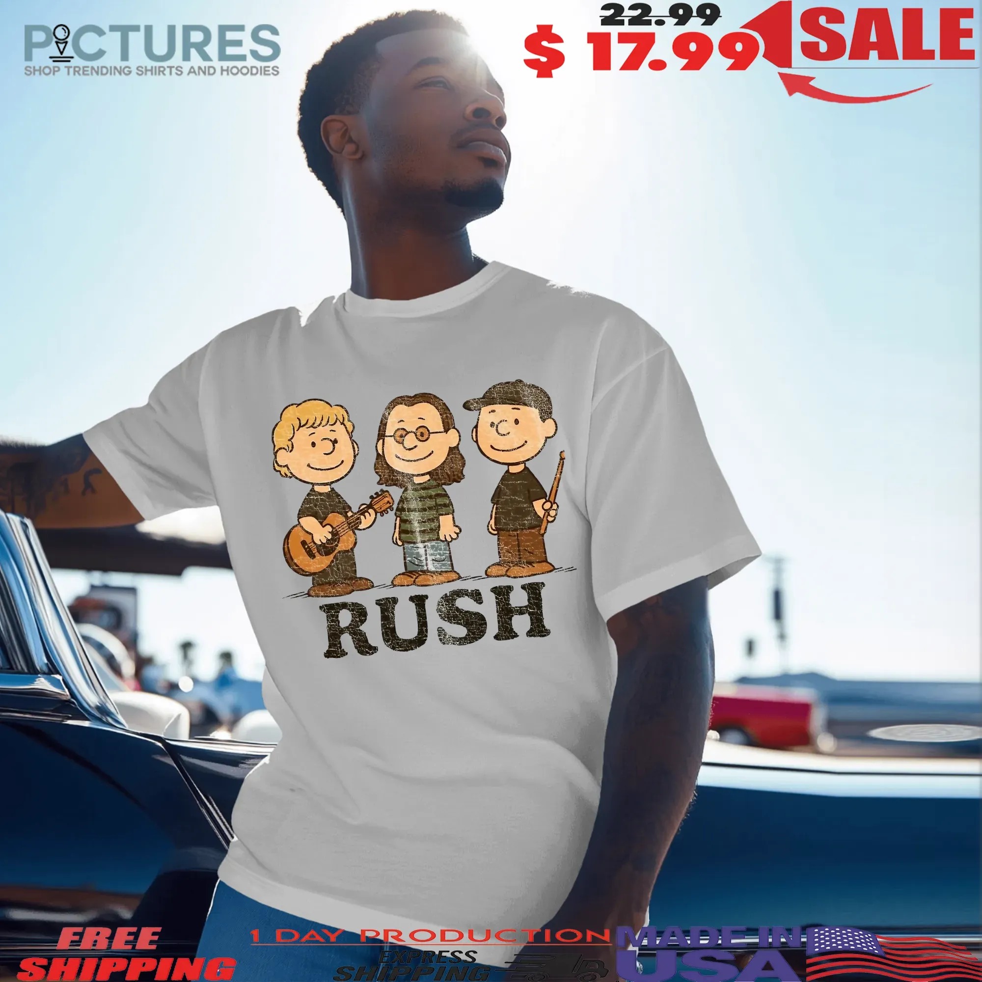 Rush Band Charlie Brown Peanuts Meme Cartoon T Shirt