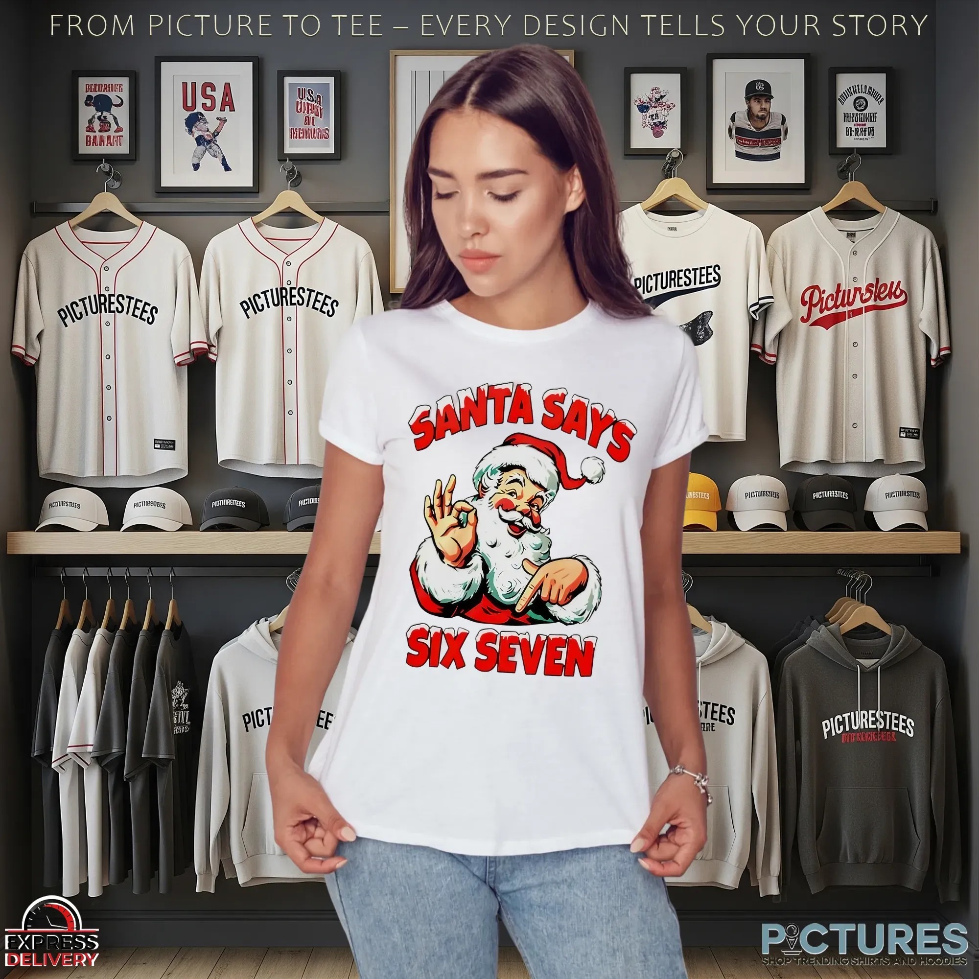 Santa Says Six Seven 67 Meme Christmas T Shirt