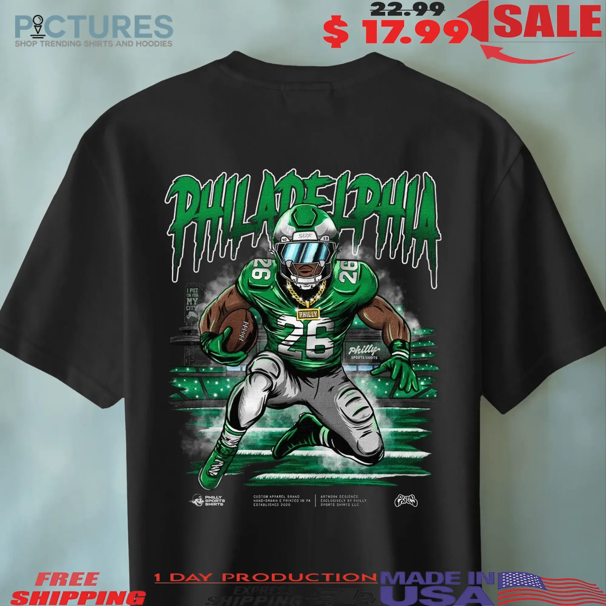 Saquon Barkley Philadelphia Eagles Two Six Football T Shirt