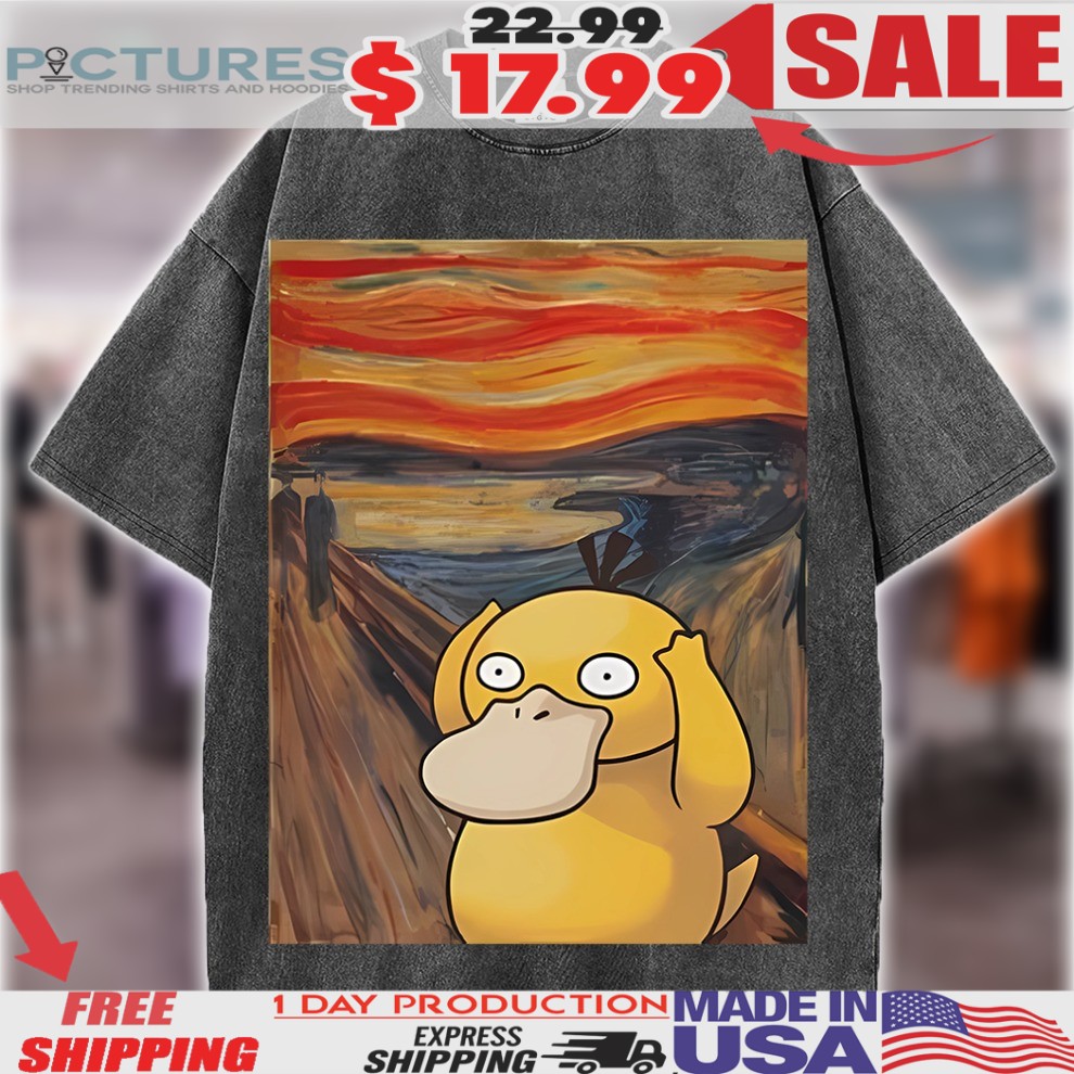 Screaming Pokémon Psyduck Paint Anime Shirt