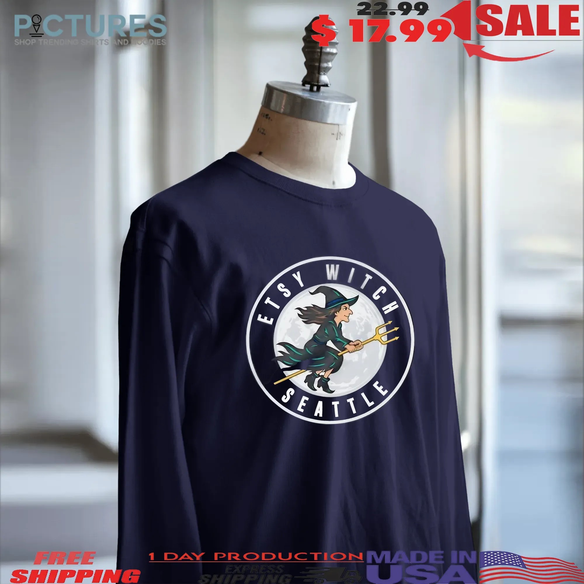Seattle Mariners Etsy Witch Halloween 2025 T Shirt