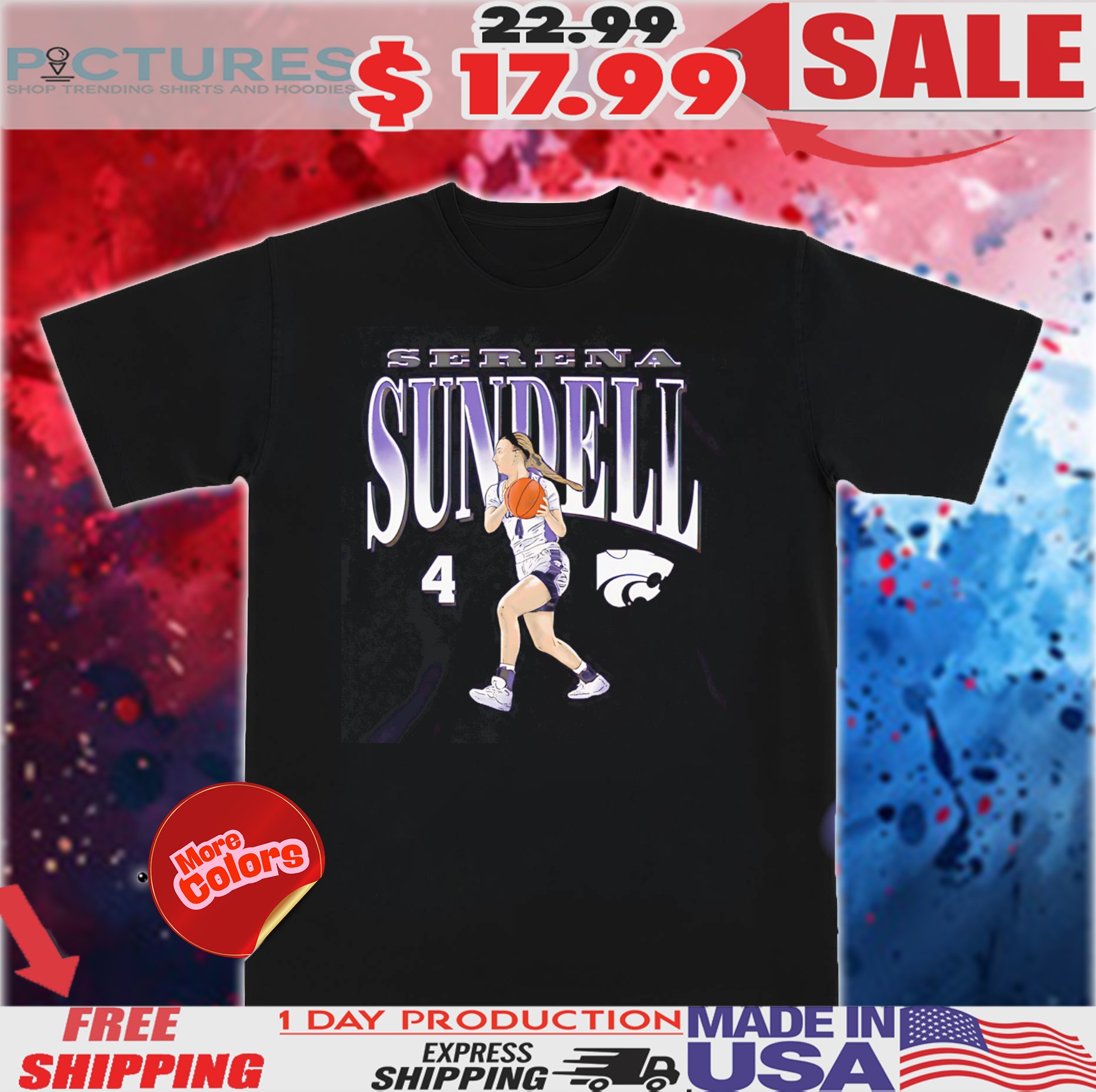 Serena Sundell Seattle Storm Illustrated Shirt