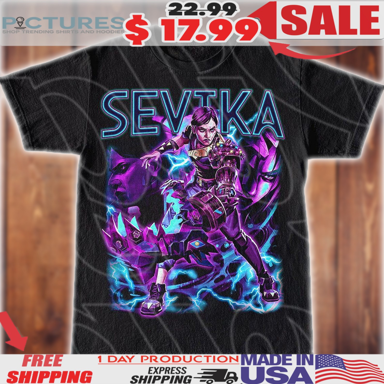 Sevika Arcane Vintage Anime Streetwear Shirt