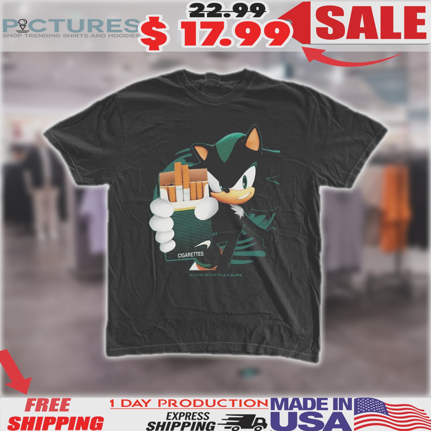 Shadow The Hedgehog Cigarettes Alive With Pleasure Shirt