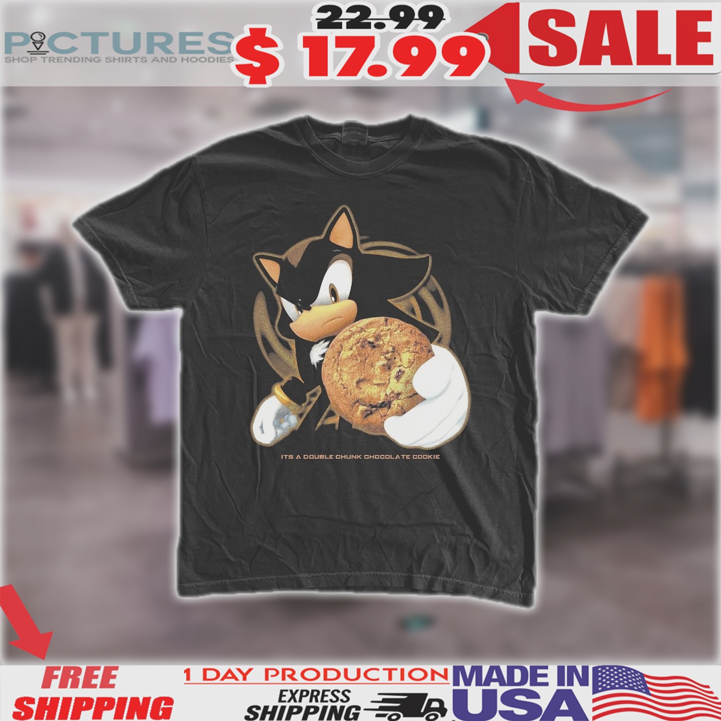 Shadow the Hedgehog It's A Double Chunk Chocolate Cookie Shirt