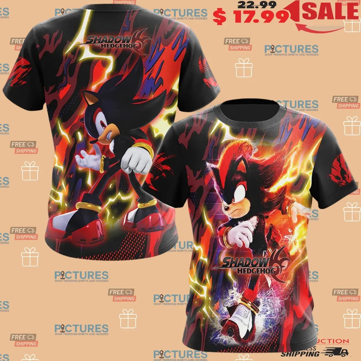 Shadow the Hedgehog Sonic X Video Game All Over Printed T Shirt