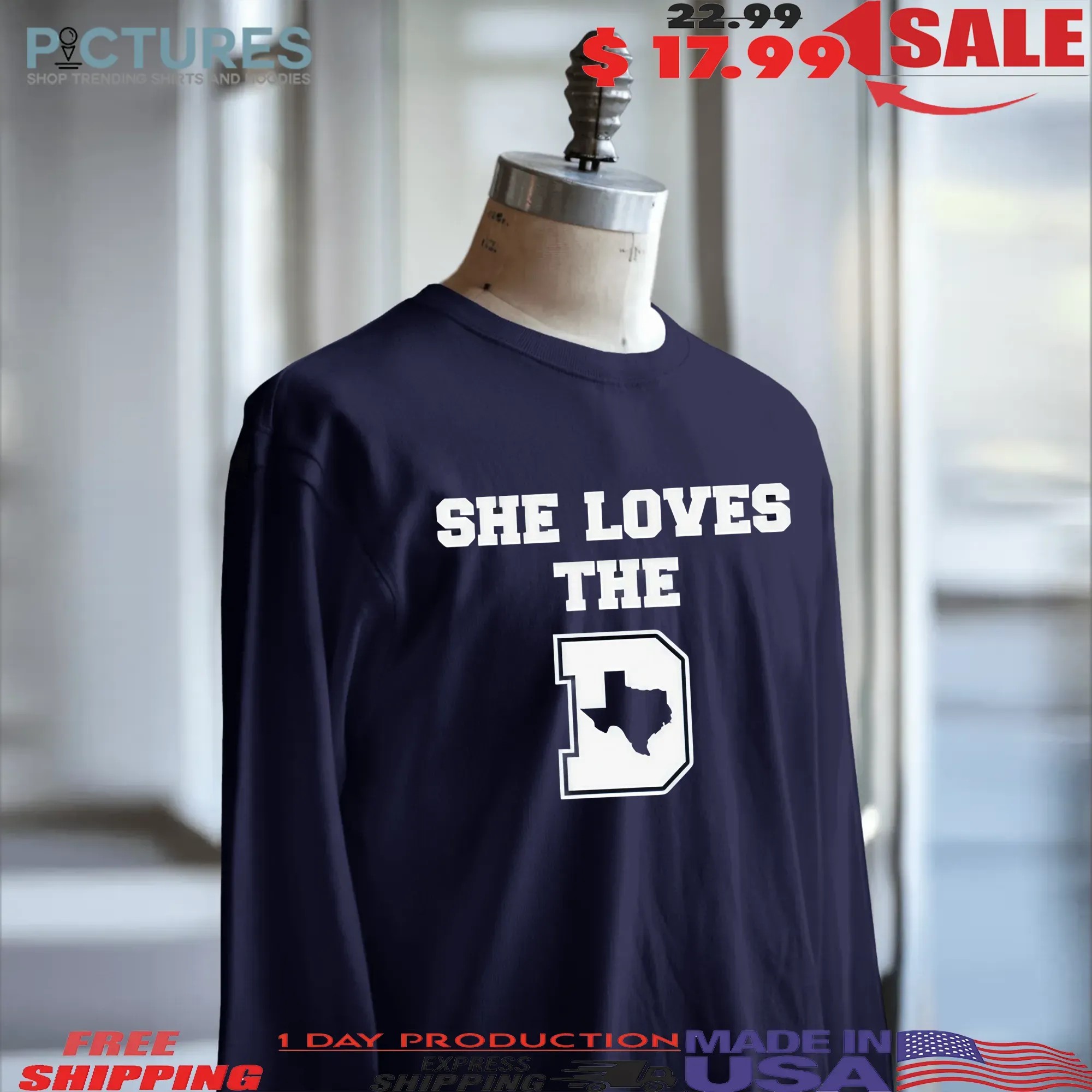 She Loves The D Texas Map T Shirt