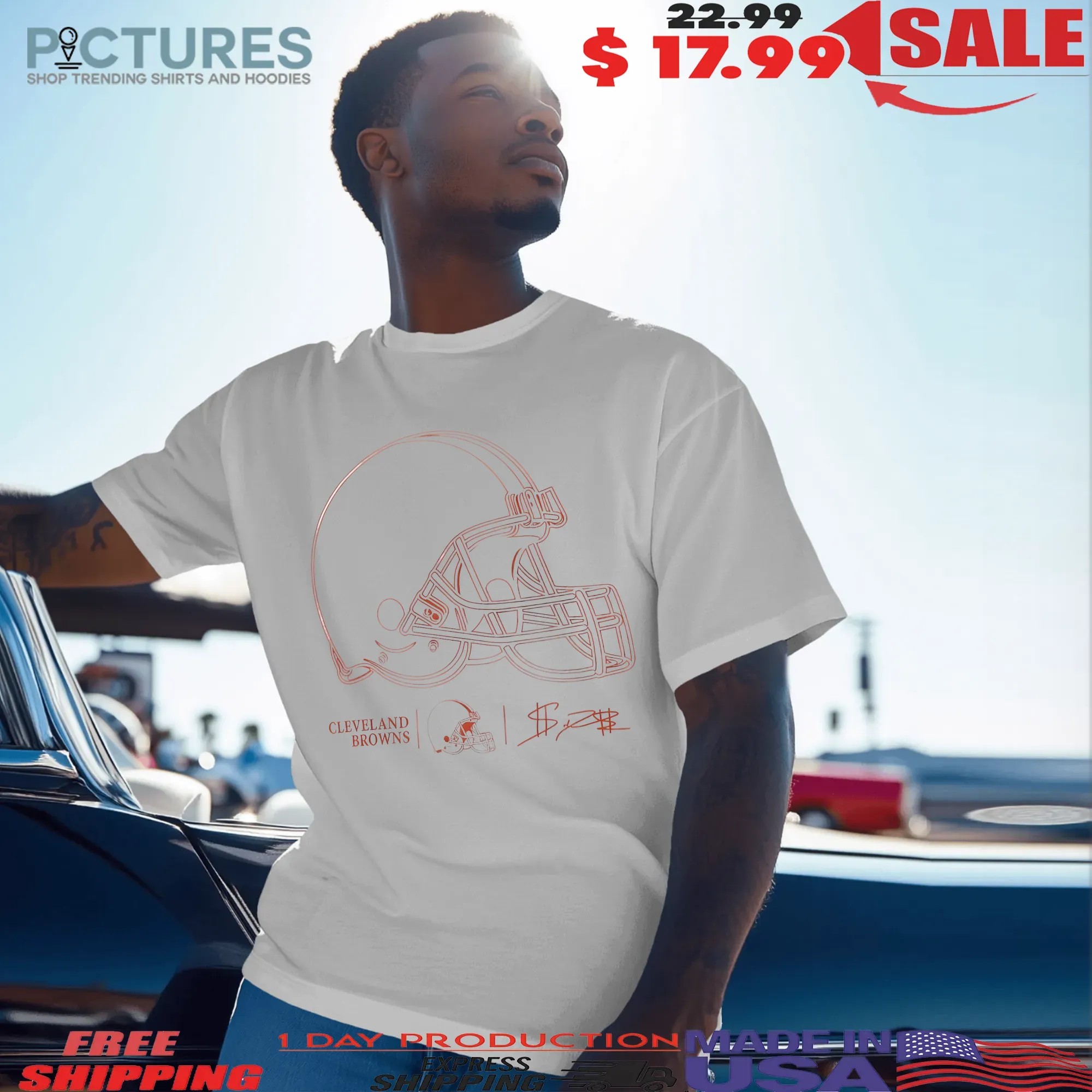 Shedeur Sanders 12 Cleveland Browns Outline Player Signature T Shirt