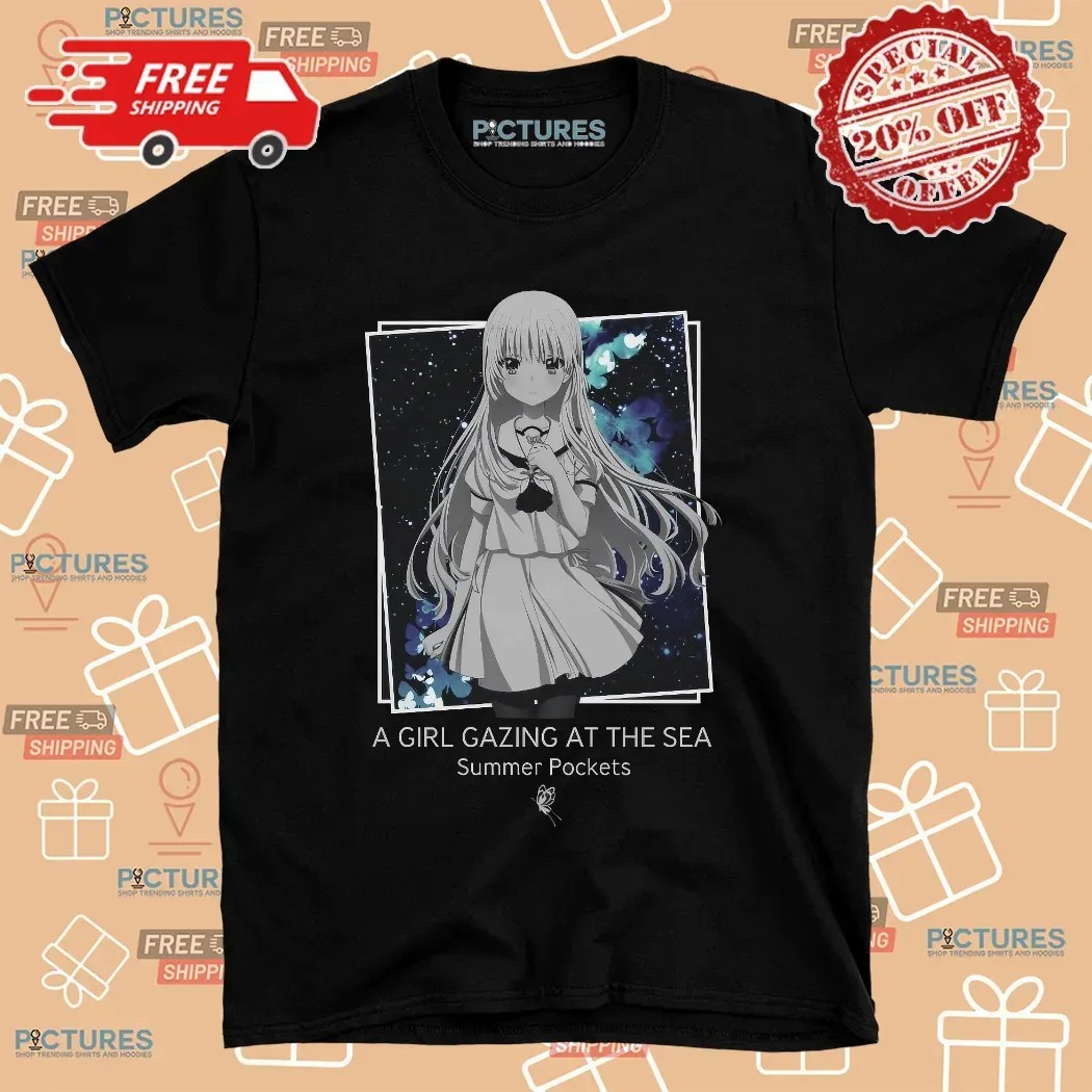 Shiroha Naruse A Girl Gazing At The Sea Summer Pockets Anime T Shirt