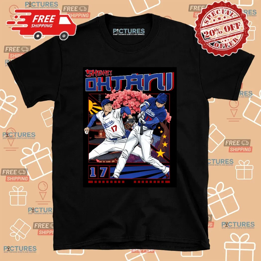 Shohei Ohtani Los Angeles Dodgers Baseball Cherry Blossom National League West 2025 Comic Style T Shirt