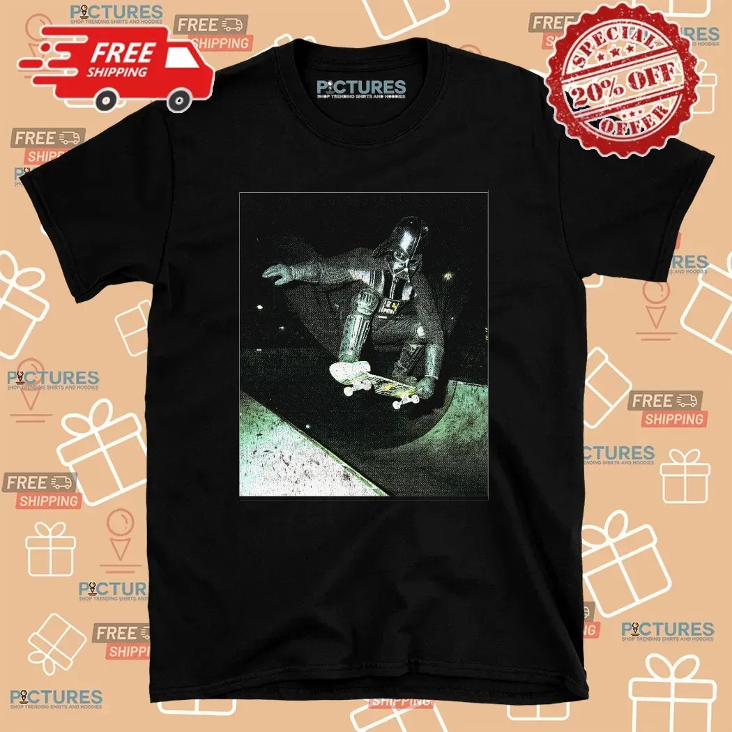 Skateboarding Darth Vader Ollie To The Darkside T Shirt 7 Skateboarding Darth Vader Ollie To The Darkside T Shirt