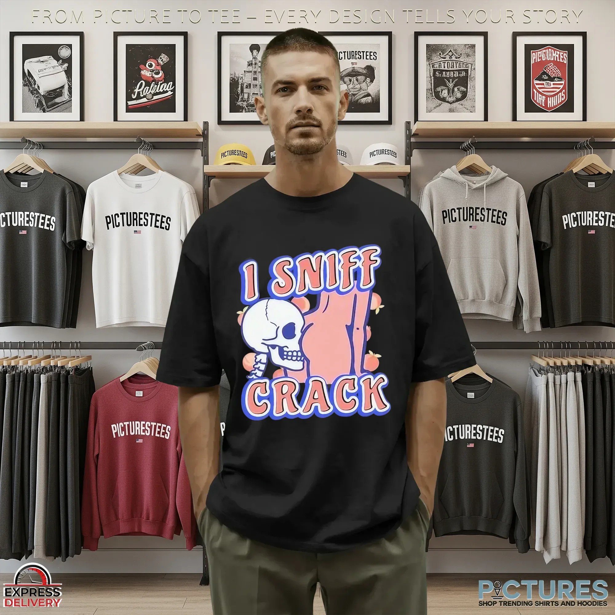 Skeleton I Sniff Crack Dark Meme T Shirt