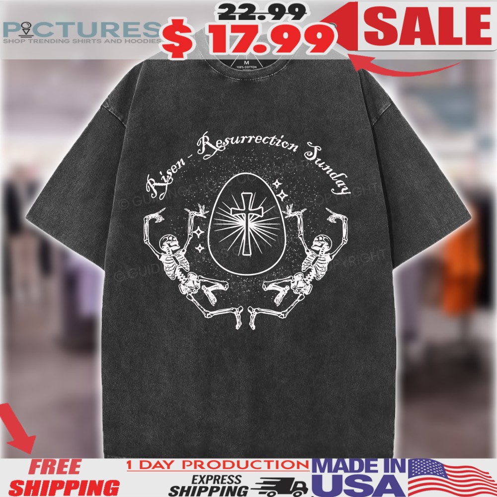 Skeleton Risen Resurrection Sunday Christian Egg Christian Vintage Shirt