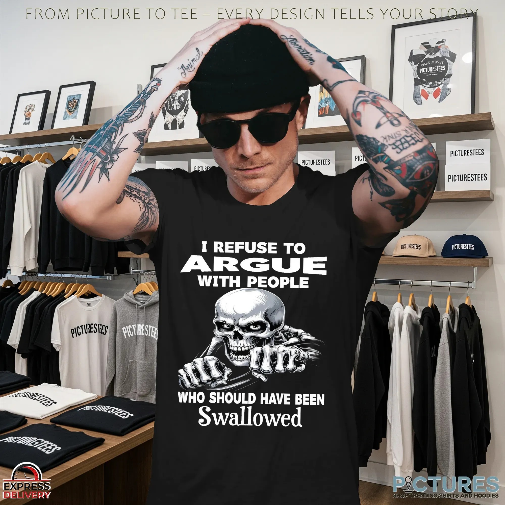 Skull I Refuse To Argue With People Who Who Should Have Been Swallowed T Shirt