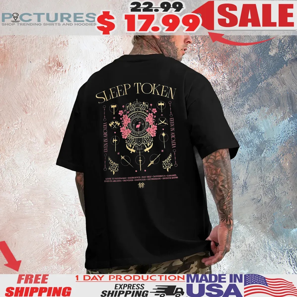 Sleep Token Arcadia Weapons Even In Arcadia Look To Windward Emergence Past Self Dangerous T Shirt 2 Sleep Token Arcadia Weapons Even In Arcadia Look To Windward Emergence Past Self Dangerous T Shirt