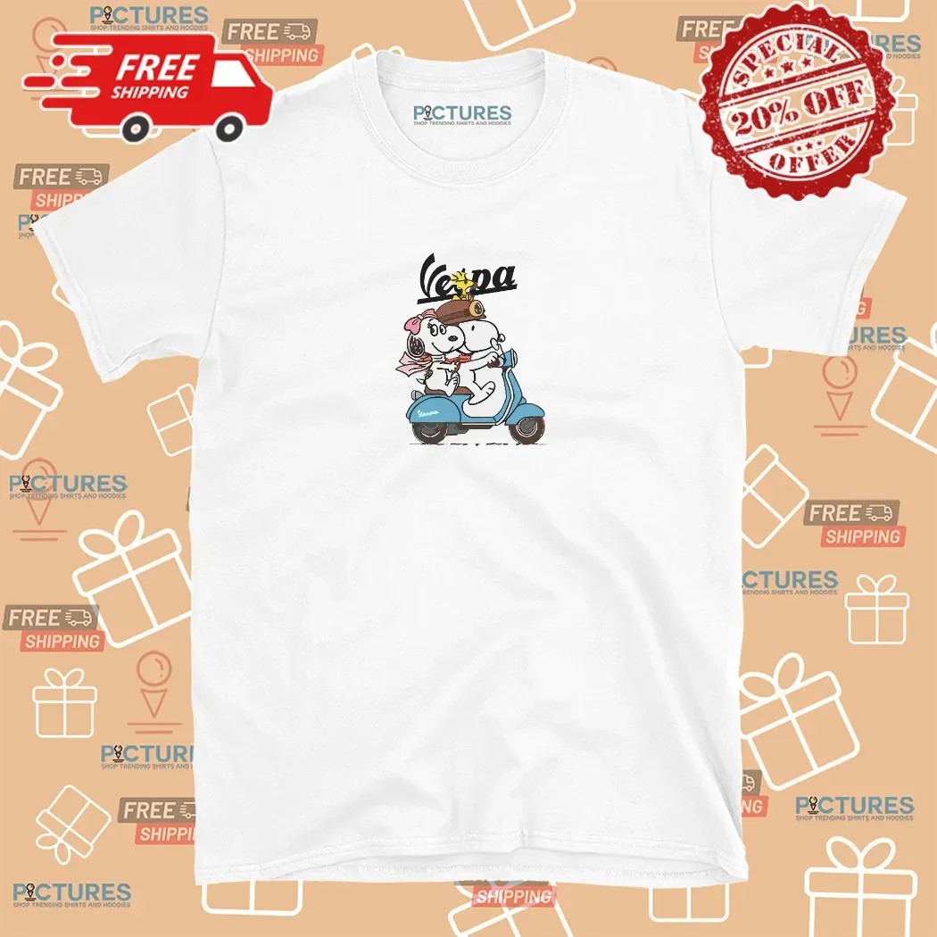 Snoopy Belle WoodStock Vespa Motor T Shirt