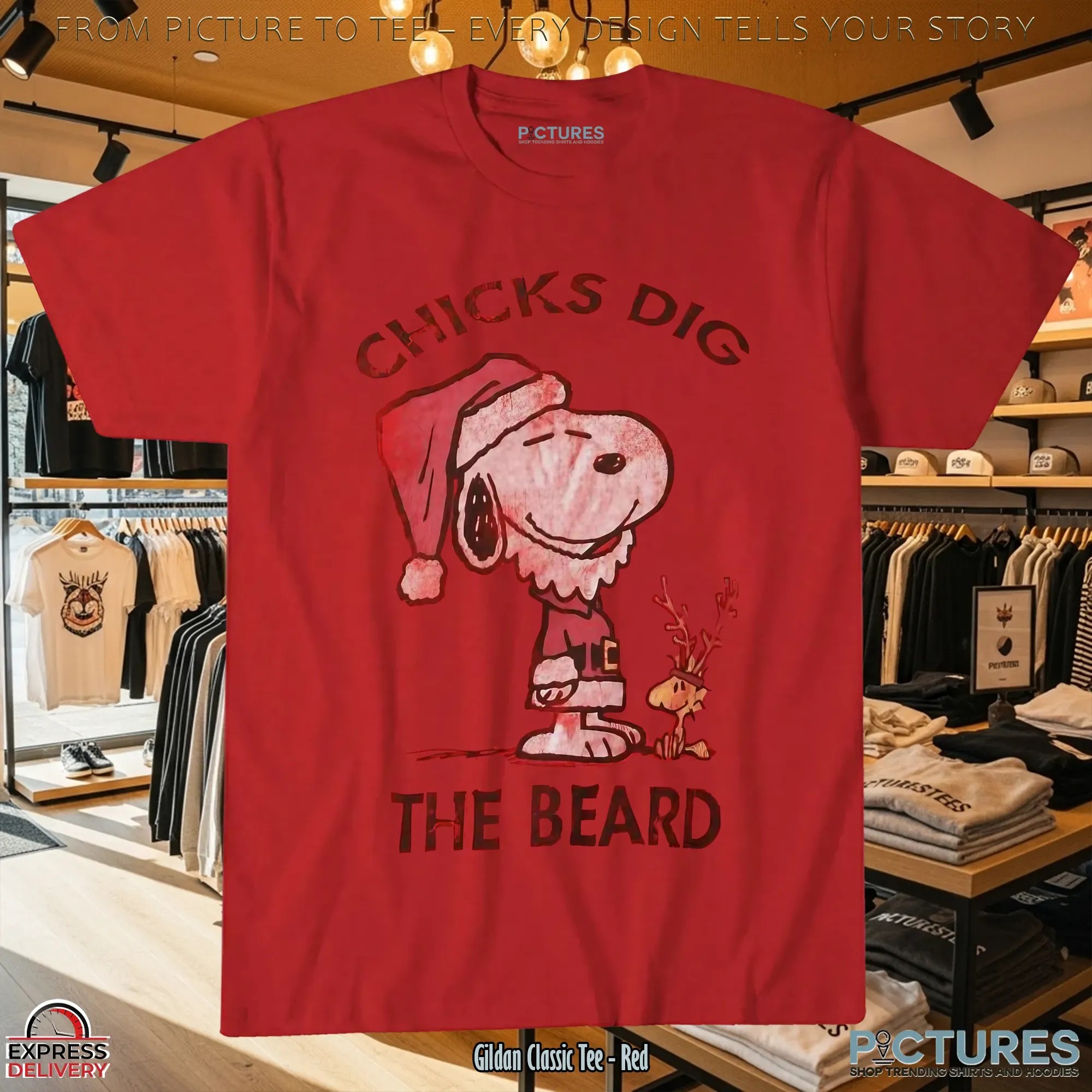 Snoopy Chicks Dig The Beard Christmas T Shirt 6 Snoopy Chicks Dig The Beard Christmas T Shirt