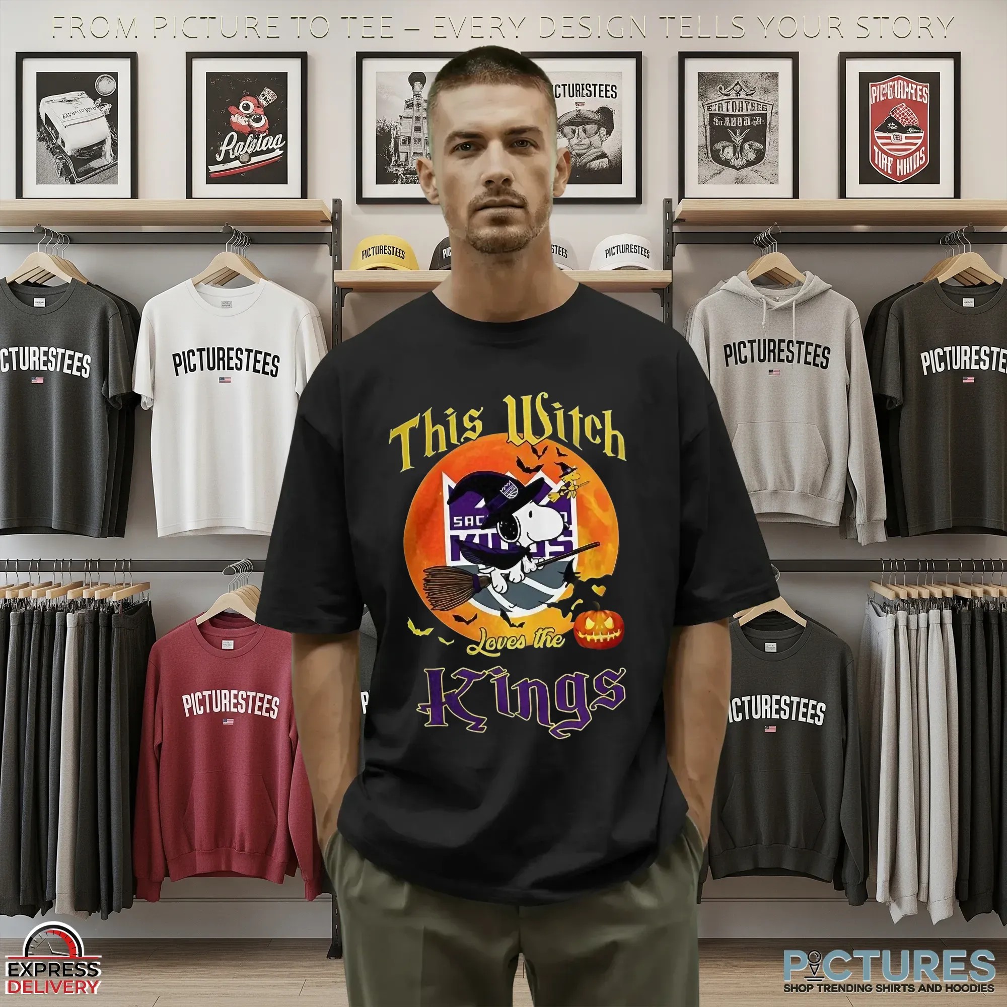 Snoopy This Witch Loves The Sacramento Kings Halloween The Peanuts Mashup T Shirt