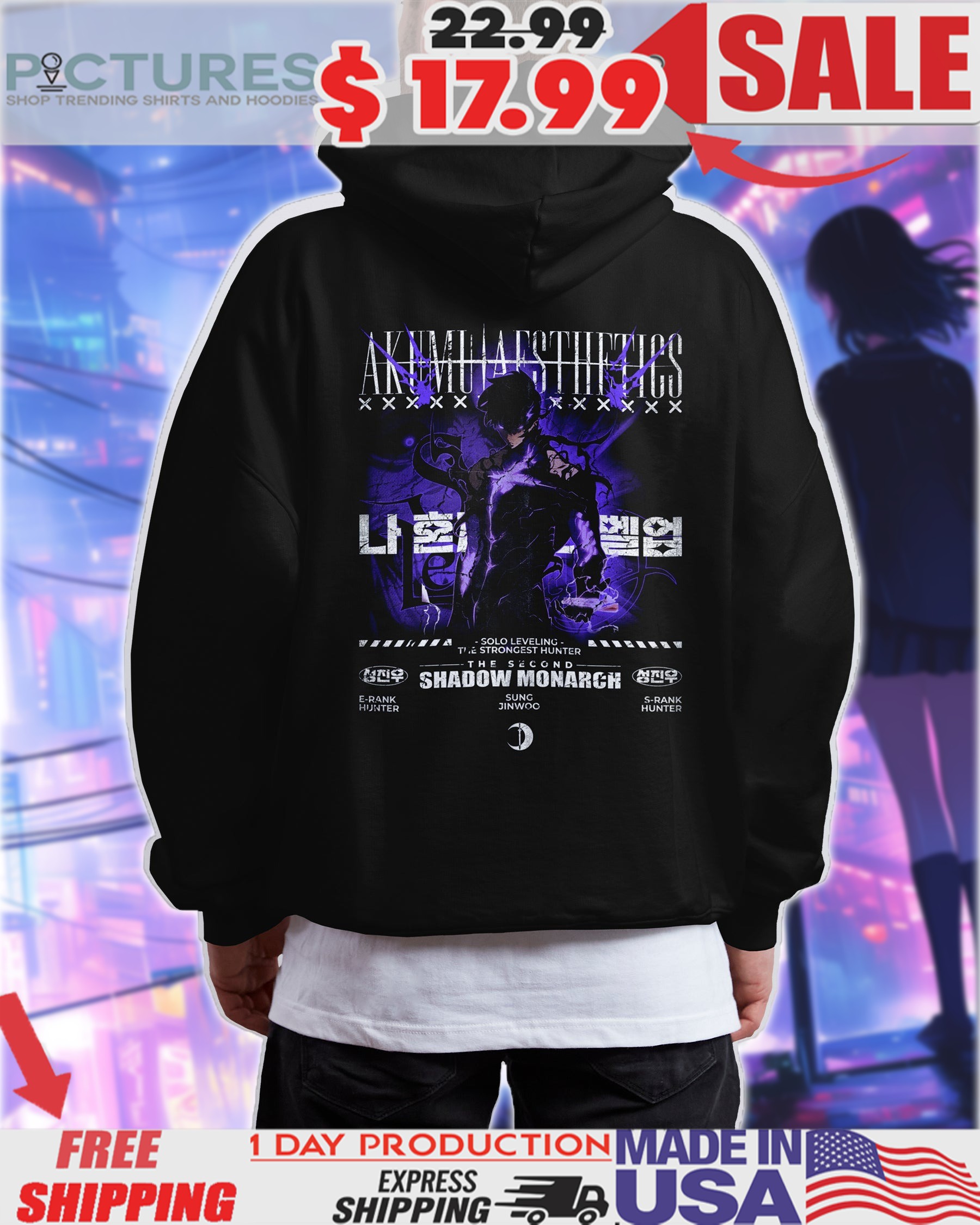 Solo Leveling The Strongest Hunter Sungjinwoo V1 The Second Shadow Monarch Manhwa Shirt