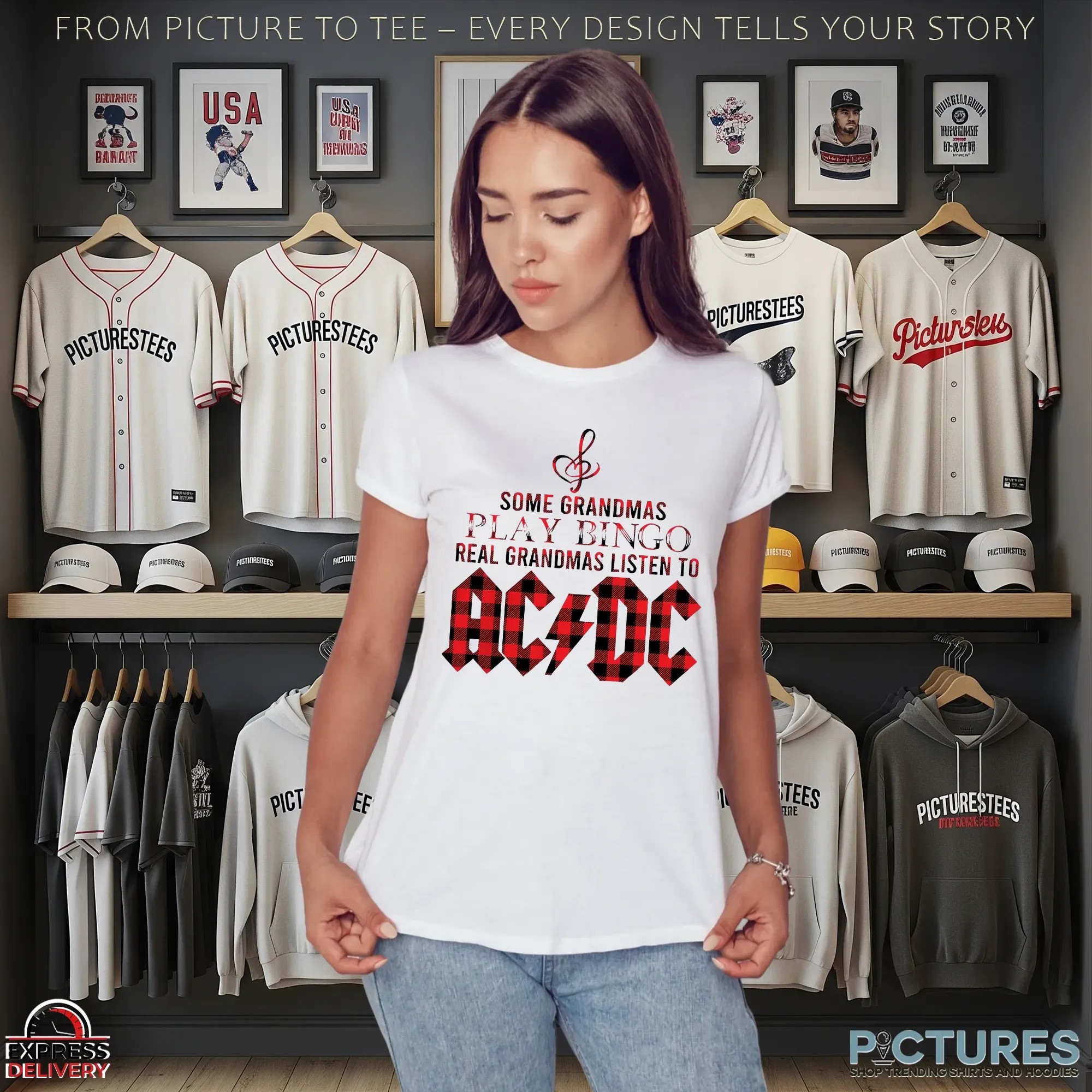 Some Grandmas Play Bingo Real Gandmas Listen To AC DC T Shirt