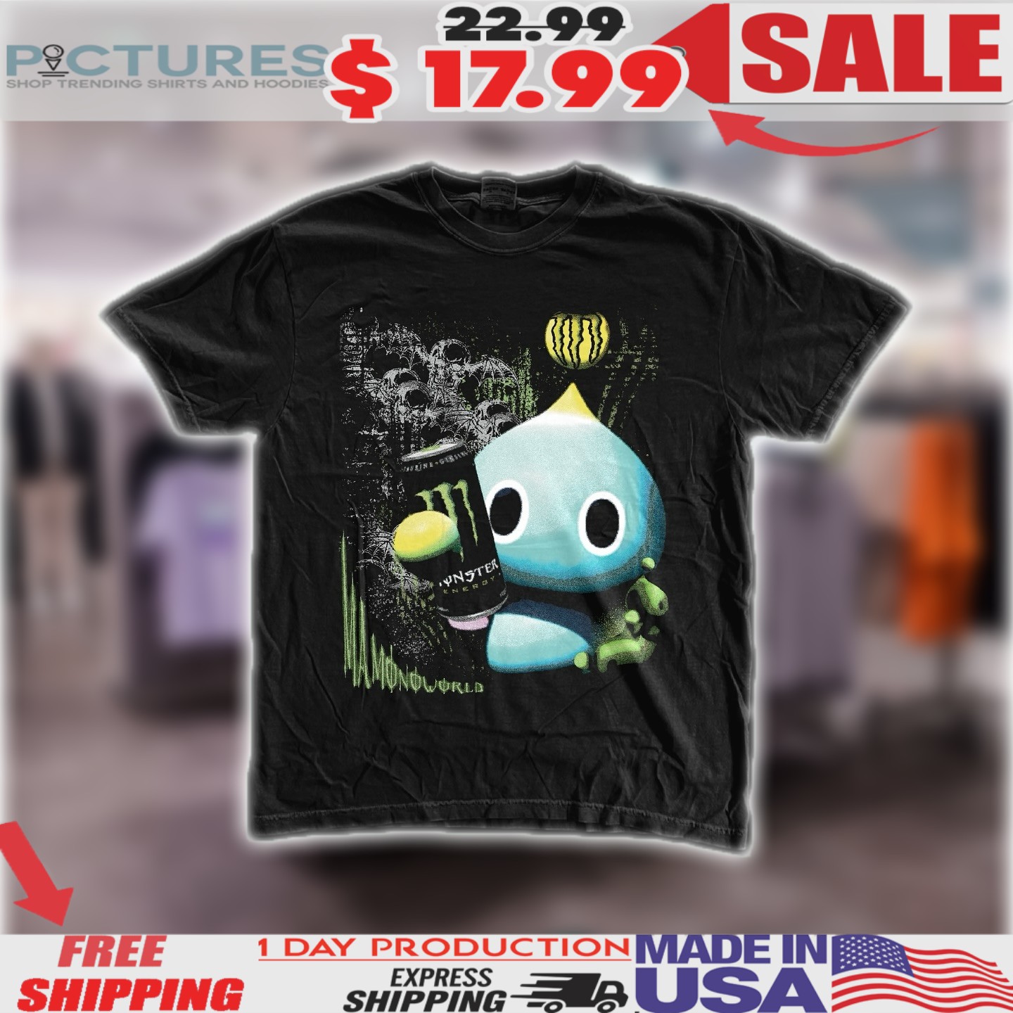 Sonic Chao Holding Monster Energy Shirt 3 Sonic Chao Holding Monster Energy Shirt