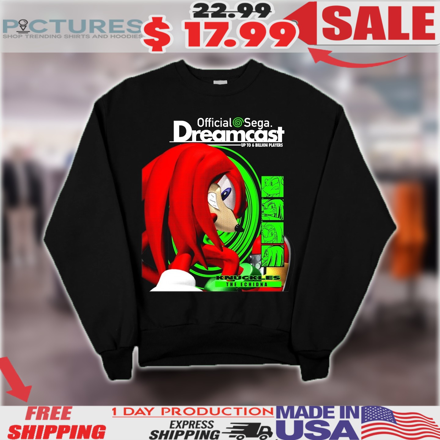 Sonic Knuckles The Echidna Sega Dreamcast Shirt