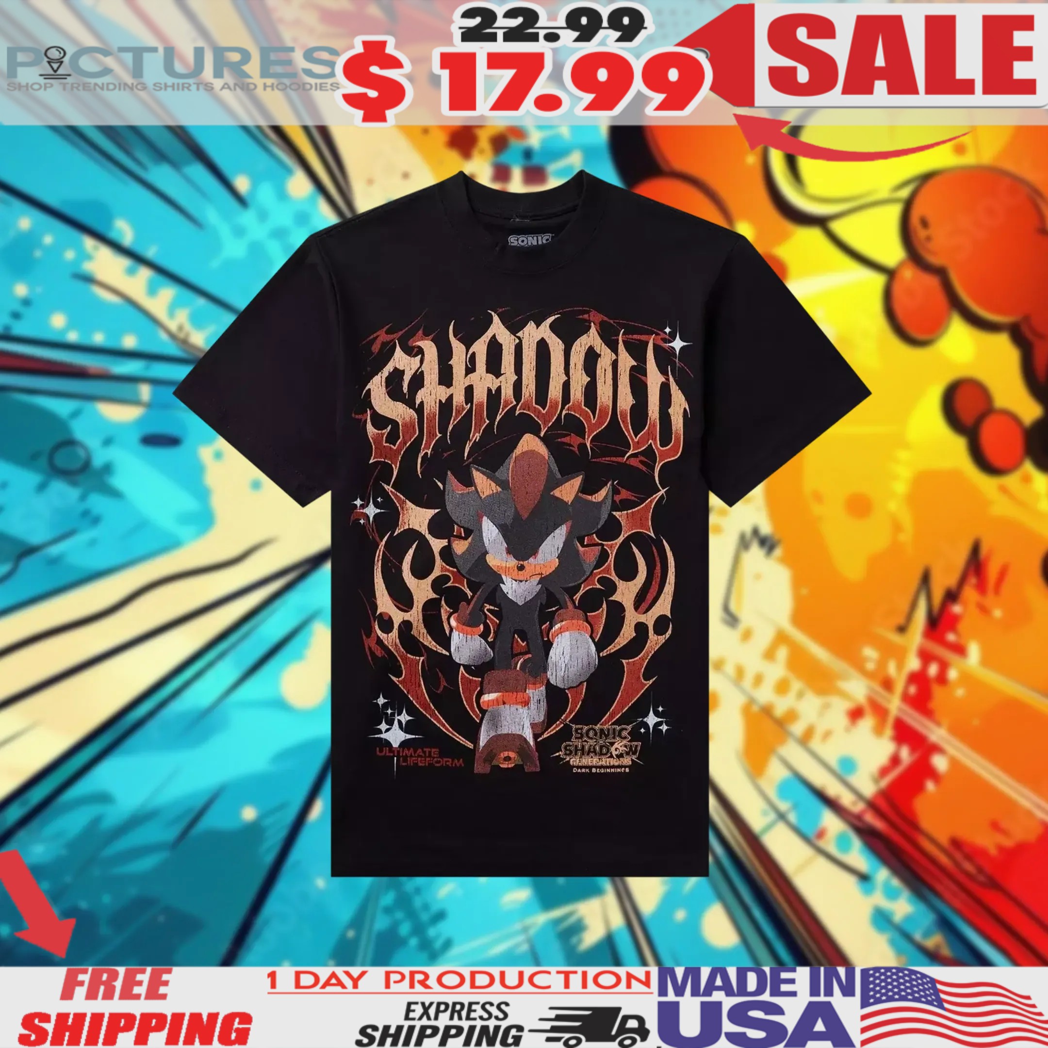 Sonic Shadow Generations Dark Beginnings Shadow Ultimate Lifeform Shirt