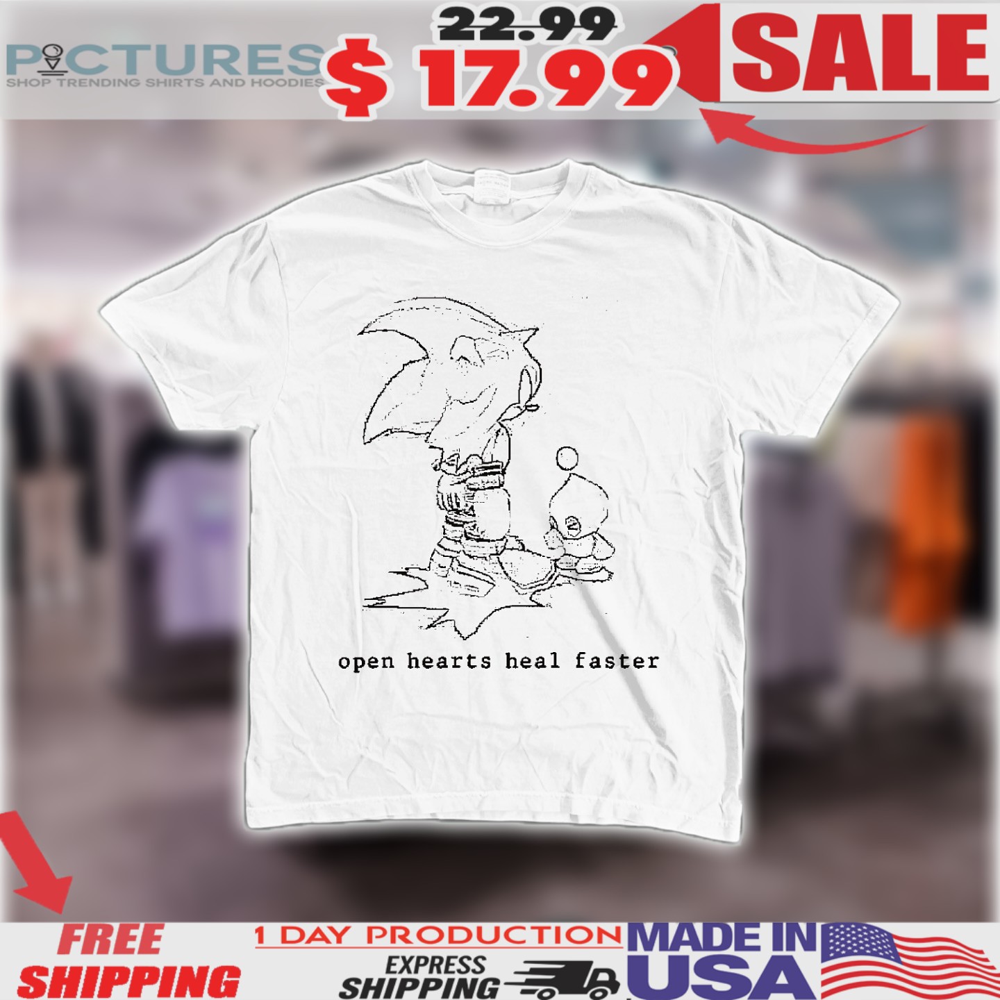 Sonic The Hedgehog Chao Open Hearts Heal Faster Shirt
