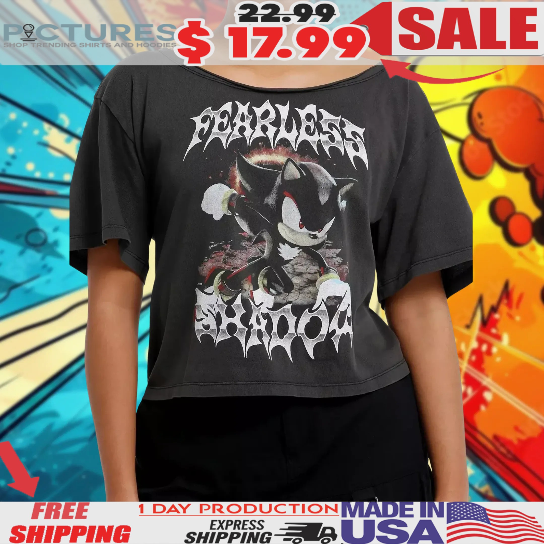 Sonic The Hedgehog Fearless Shadow Shirt