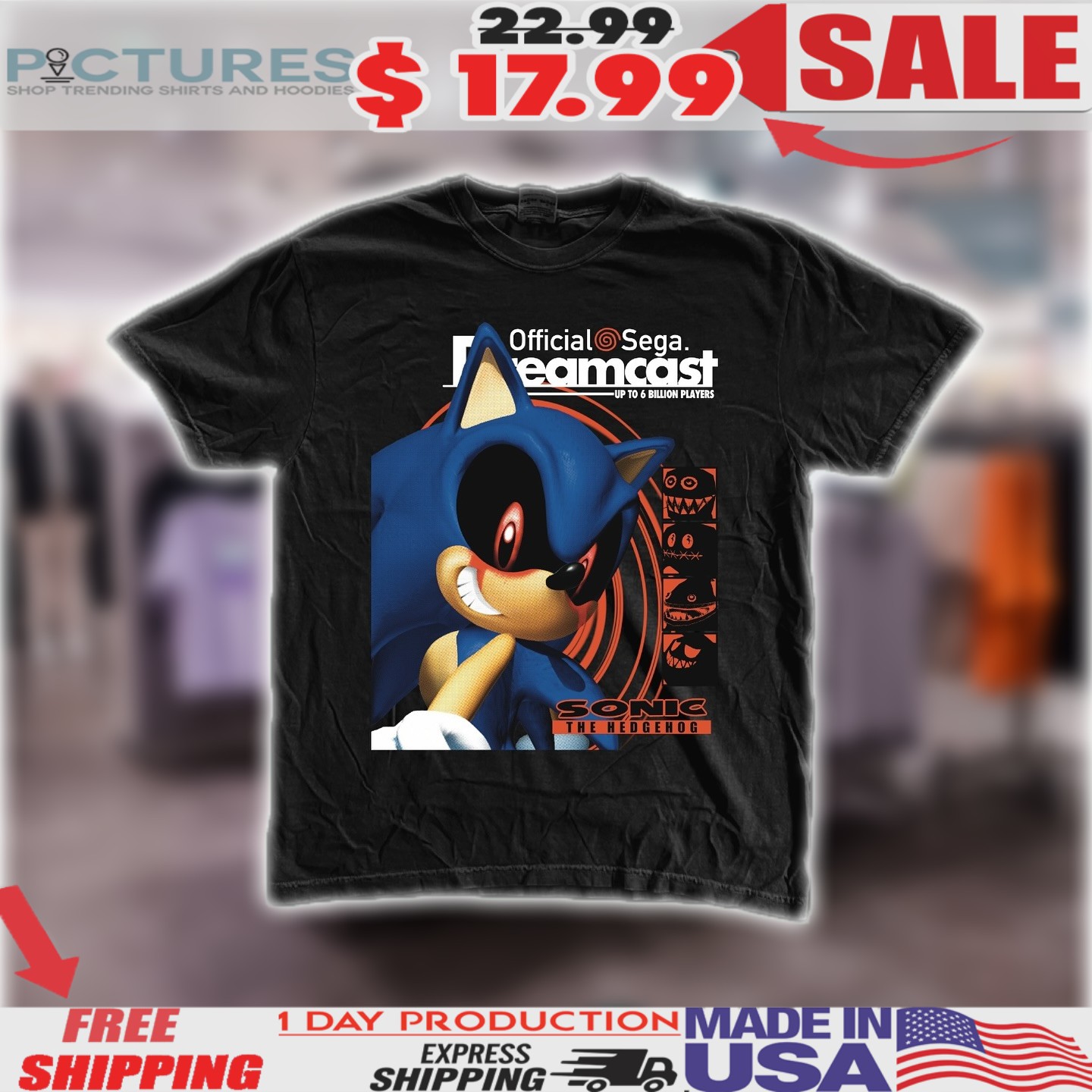 Sonic The Hedgehog Sega Dreamcast Shirt